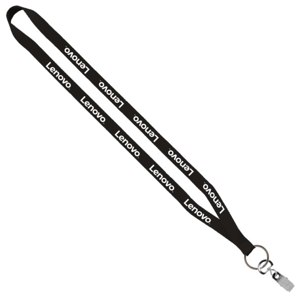 1/2" Polyester Lanyard with Sewn Metal Bulldog Clip 1