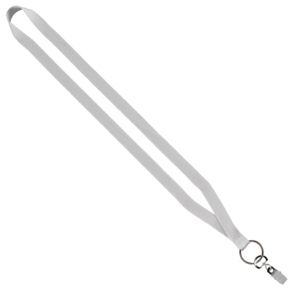 1/2" Polyester Lanyard with Sewn Metal Bulldog Clip 1
