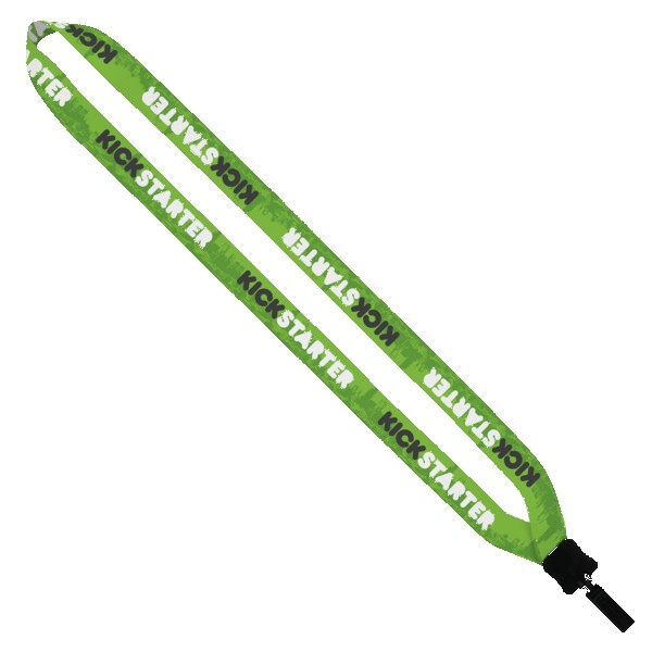 3/4" Dye-Sublimated Lanyard with Plastic Clamshell and Plastic Bulldog Clip 1