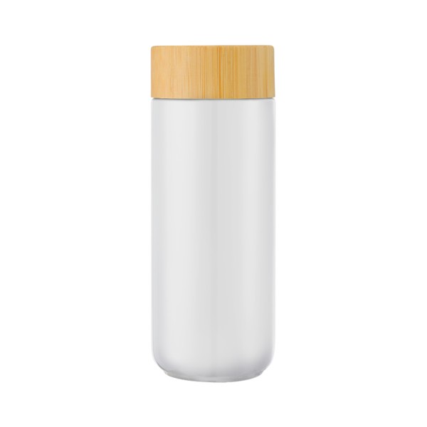 Williston 10oz Double Wall Ceramic Mug w/Bamboo Lid 1