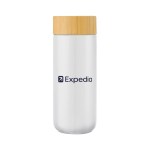 Williston 10oz Double Wall Ceramic Mug w/Bamboo Lid - White Screen Print Williston 10oz Double Wall Ceramic Mug w/Bamboo Lid - White Screen Print