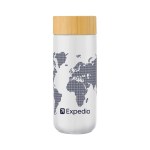 Williston 10oz Double Wall Ceramic Mug w/Bamboo Lid - White Screen Print Williston 10oz Double Wall Ceramic Mug w/Bamboo Lid - White Screen Print