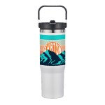 Memphis 30oz Top Handle Tumbler - White Spectrum Digital Print Memphis 30oz Top Handle Tumbler - White Spectrum Digital Print