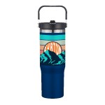 Memphis 30oz Top Handle Tumbler - Navy Spectrum Digital Print Memphis 30oz Top Handle Tumbler - Navy Spectrum Digital Print