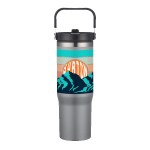 Memphis 30oz Top Handle Tumbler - Cool Gray 8c Spectrum Digital Print Memphis 30oz Top Handle Tumbler - Cool Gray 8c Spectrum Digital Print