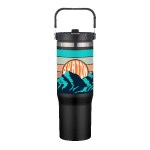 Memphis 30oz Top Handle Tumbler - Black Spectrum Digital Print Memphis 30oz Top Handle Tumbler - Black Spectrum Digital Print