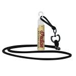 SPF 15 Lip Balm with Hook Cap and Cord Lanyard - Black SPF 15 Lip Balm with Hook Cap and Cord Lanyard - Black