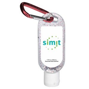 1.9 oz. Single Color Moisture Bead Sanitizer in Clear Bottle with Carabiner 1 1.9 oz. Single Color Moisture Bead Sanitizer in Clear Bottle with Carabiner 1