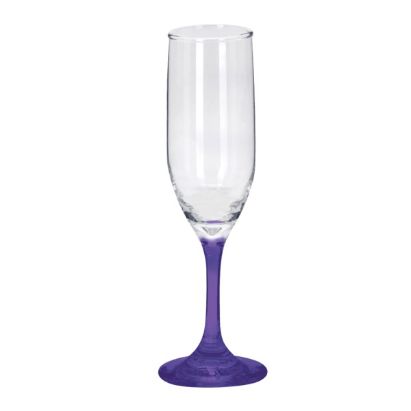 Toast 6.25 oz Premiere Champagne Flute with Color Bottom 1