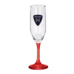 Toast 6.25 oz Premiere Champagne Flute with Color Bottom - Red Spectrum Digital Print Toast 6.25 oz Premiere Champagne Flute with Color Bottom - Red Spectrum Digital Print