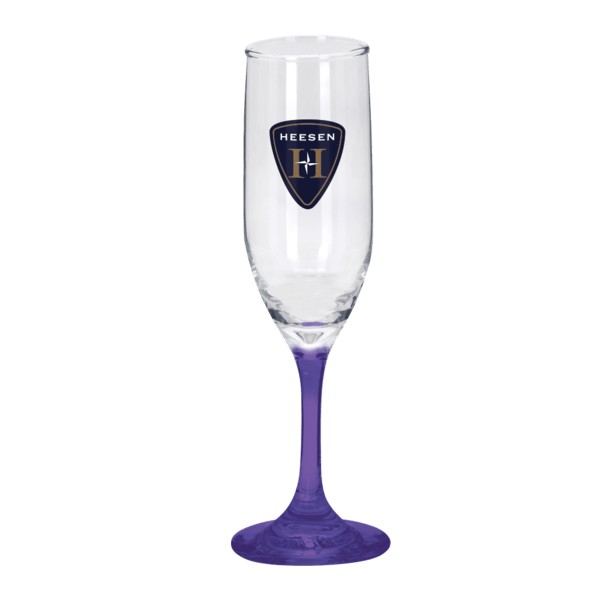 Toast 6.25 oz Premiere Champagne Flute with Color Bottom 1