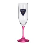 Toast 6.25 oz Premiere Champagne Flute with Color Bottom - Pink Spectrum Digital Print Toast 6.25 oz Premiere Champagne Flute with Color Bottom - Pink Spectrum Digital Print