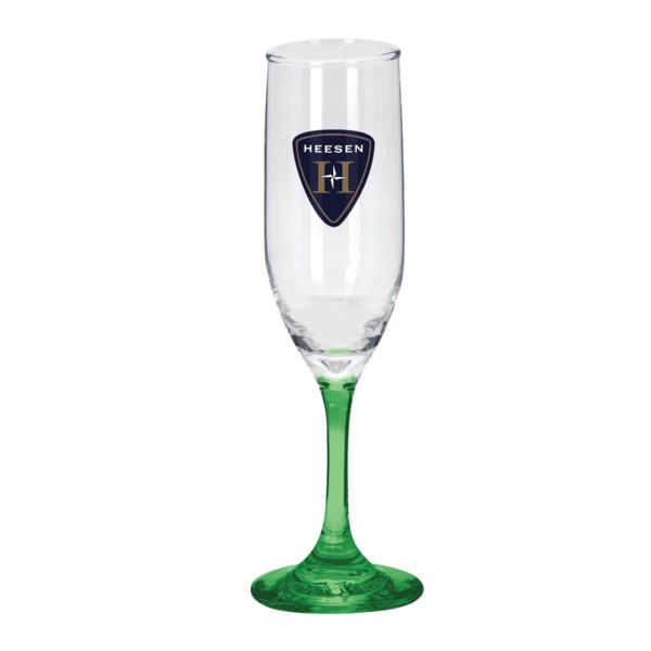 Toast 6.25 oz Premiere Champagne Flute with Color Bottom 1