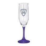 Toast 6.25 oz Premiere Champagne Flute with Color Bottom - Purple Pad Print Toast 6.25 oz Premiere Champagne Flute with Color Bottom - Purple Pad Print