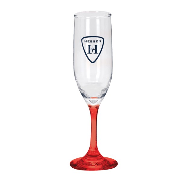 Toast 6.25 oz Premiere Champagne Flute with Color Bottom 1