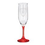 Toast 6.25 oz Premiere Champagne Flute with Color Bottom - Red Laser Engraving Toast 6.25 oz Premiere Champagne Flute with Color Bottom - Red Laser Engraving