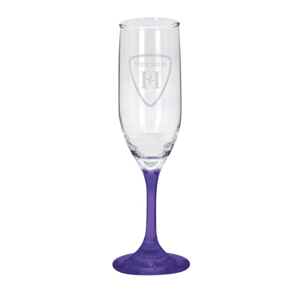 Toast 6.25 oz Premiere Champagne Flute with Color Bottom 1