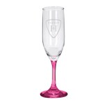Toast 6.25 oz Premiere Champagne Flute with Color Bottom - Pink Laser Engraving Toast 6.25 oz Premiere Champagne Flute with Color Bottom - Pink Laser Engraving