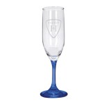 Toast 6.25 oz Premiere Champagne Flute with Color Bottom - Blue Laser Engraving Toast 6.25 oz Premiere Champagne Flute with Color Bottom - Blue Laser Engraving