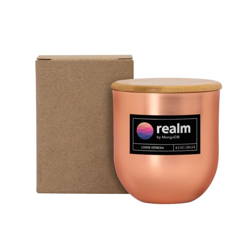 8 oz White Wax Metallic Candle with Wood Lid 1 8 oz White Wax Metallic Candle with Wood Lid 1