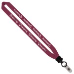1" Cotton Lanyard with Plastic Clamshell & O-Ring - Burgundy PC2 1" Cotton Lanyard with Plastic Clamshell & O-Ring - Burgundy PC2