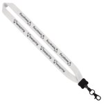 1" Cotton Lanyard with Plastic Clamshell & O-Ring - White PB4 1" Cotton Lanyard with Plastic Clamshell & O-Ring - White PB4