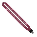 1" Cotton Lanyard with Plastic Clamshell & O-Ring - Red Blank 1" Cotton Lanyard with Plastic Clamshell & O-Ring - Red Blank