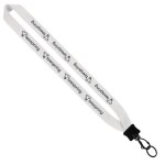 1" Cotton Lanyard with Plastic Clamshell & O-Ring - White PB2 1" Cotton Lanyard with Plastic Clamshell & O-Ring - White PB2