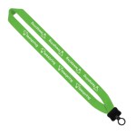 1" Cotton Lanyard with Plastic Clamshell & O-Ring - Forest Green Blank 1" Cotton Lanyard with Plastic Clamshell & O-Ring - Forest Green Blank