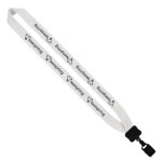 1" Cotton Lanyard with Plastic Clamshell & O-Ring - White PA2 1" Cotton Lanyard with Plastic Clamshell & O-Ring - White PA2