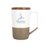 Rochester 15oz Two-Tone Ceramic Mug w/Wood Lid - Black Screen Print Rochester 15oz Two-Tone Ceramic Mug w/Wood Lid - Black Screen Print