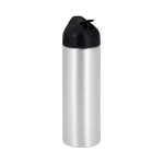 EasyFlow Recycled Aluminum Bottle w Straw Lid - Silver Blank EasyFlow Recycled Aluminum Bottle w Straw Lid - Silver Blank