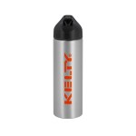 EasyFlow Recycled Aluminum Bottle w Straw Lid - Silver Screen Print EasyFlow Recycled Aluminum Bottle w Straw Lid - Silver Screen Print