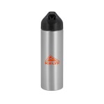 EasyFlow Recycled Aluminum Bottle w Straw Lid - Silver Screen Print EasyFlow Recycled Aluminum Bottle w Straw Lid - Silver Screen Print