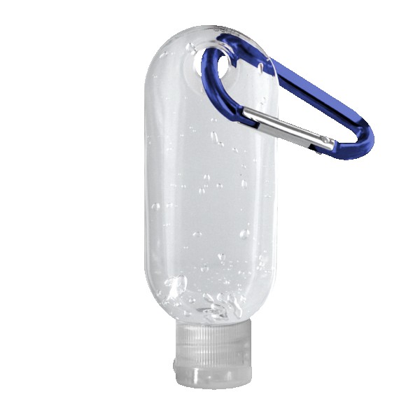1.9 oz. Clear Sanitizer in Clear Bottle with Carabiner 1