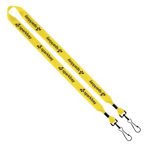 3/4" 2-Ended Polyester Lanyard with Metal Crimp & Metal Swivel Snap Hook 1 3/4" 2-Ended Polyester Lanyard with Metal Crimp & Metal Swivel Snap Hook 1