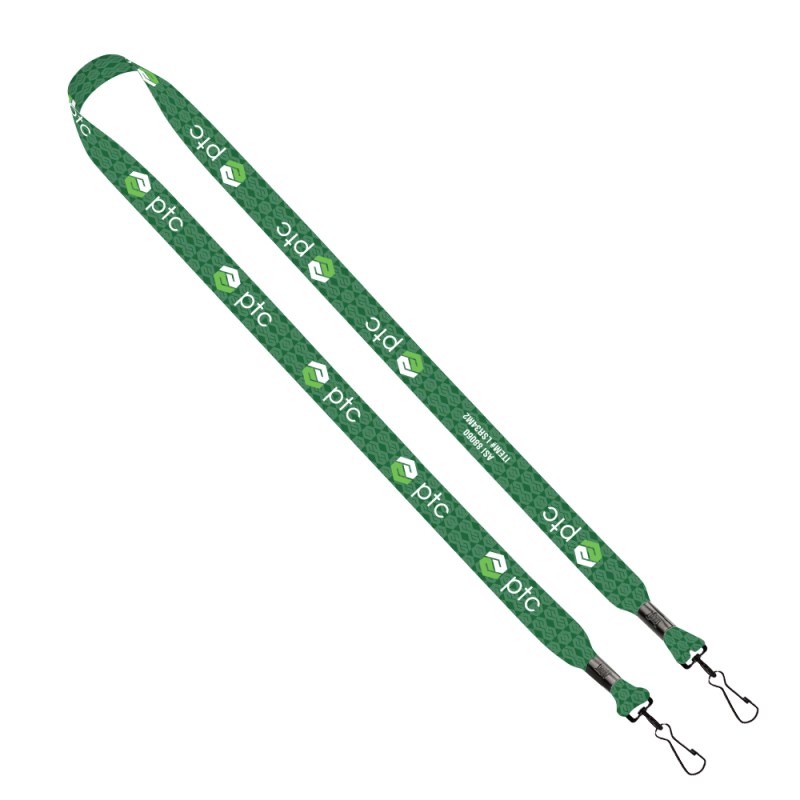 3/4" rPET Dye-Sublimated Double-Ended Lanyard With Metal Crimp and Swivel Snap Hook 1 3/4" rPET Dye-Sublimated Double-Ended Lanyard With Metal Crimp and Swivel Snap Hook 1