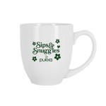 Belmont 16 oz White Bistro Glossy Mug - White Pad Print Belmont 16 oz White Bistro Glossy Mug - White Pad Print