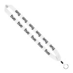1" Cotton Lanyard with Metal Crimp & Metal Split-Ring - White 1" Cotton Lanyard with Metal Crimp & Metal Split-Ring - White