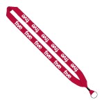 1" Cotton Lanyard with Metal Crimp & Metal Split-Ring - Red 1" Cotton Lanyard with Metal Crimp & Metal Split-Ring - Red