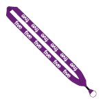 1" Cotton Lanyard with Metal Crimp & Metal Split-Ring - Purple 1" Cotton Lanyard with Metal Crimp & Metal Split-Ring - Purple