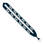 1" Cotton Lanyard with Metal Crimp & Metal Split-Ring - Navy 1" Cotton Lanyard with Metal Crimp & Metal Split-Ring - Navy