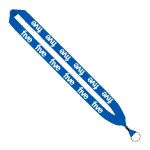 1" Cotton Lanyard with Metal Crimp & Metal Split-Ring - Electric Blue 1" Cotton Lanyard with Metal Crimp & Metal Split-Ring - Electric Blue