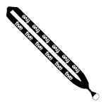 1" Cotton Lanyard with Metal Crimp & Metal Split-Ring - Black 1" Cotton Lanyard with Metal Crimp & Metal Split-Ring - Black