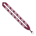 1" Cotton Lanyard with Metal Crimp & Metal Split-Ring - Burgundy 1" Cotton Lanyard with Metal Crimp & Metal Split-Ring - Burgundy