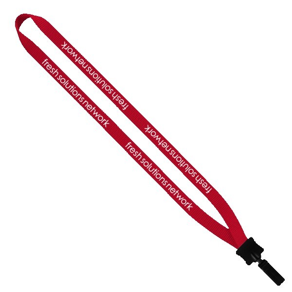 1/2" Smooth Nylon Lanyard with Plastic Clamshell & Bulldog Clip 1