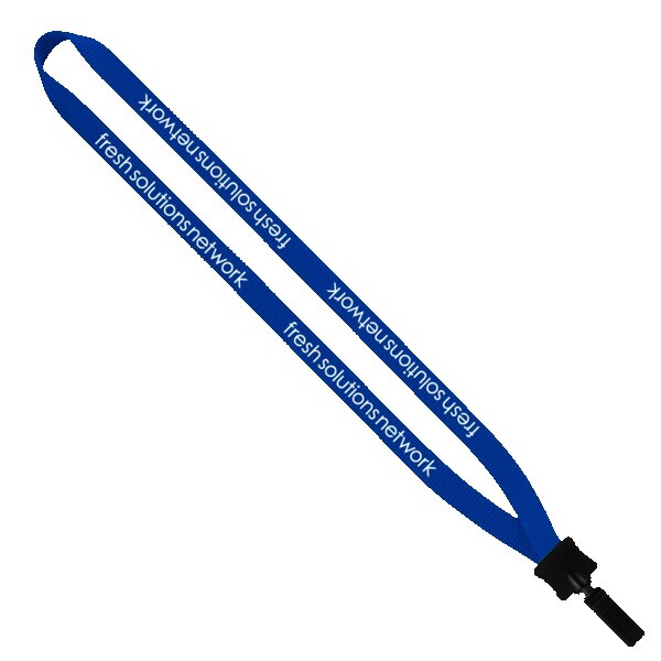 1/2" Smooth Nylon Lanyard with Plastic Clamshell & Bulldog Clip 1