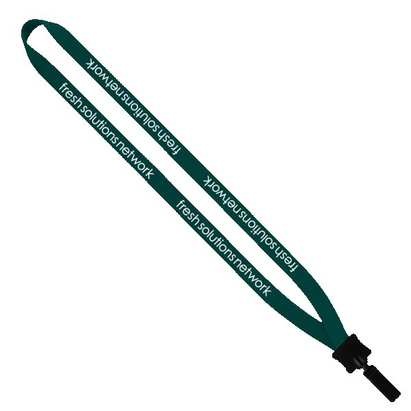 1/2" Smooth Nylon Lanyard with Plastic Clamshell & Bulldog Clip 1