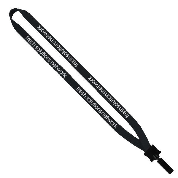 1/2" Smooth Nylon Lanyard with Plastic Clamshell & Bulldog Clip 1
