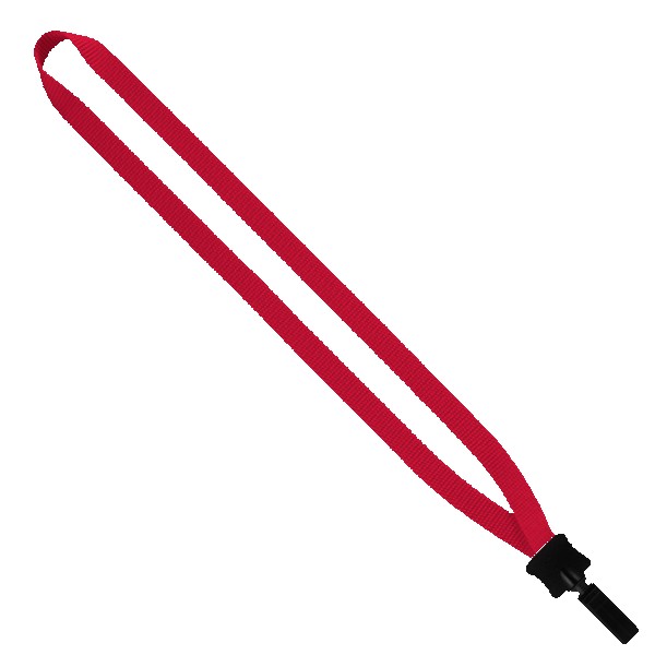 1/2" Smooth Nylon Lanyard with Plastic Clamshell & Bulldog Clip 1